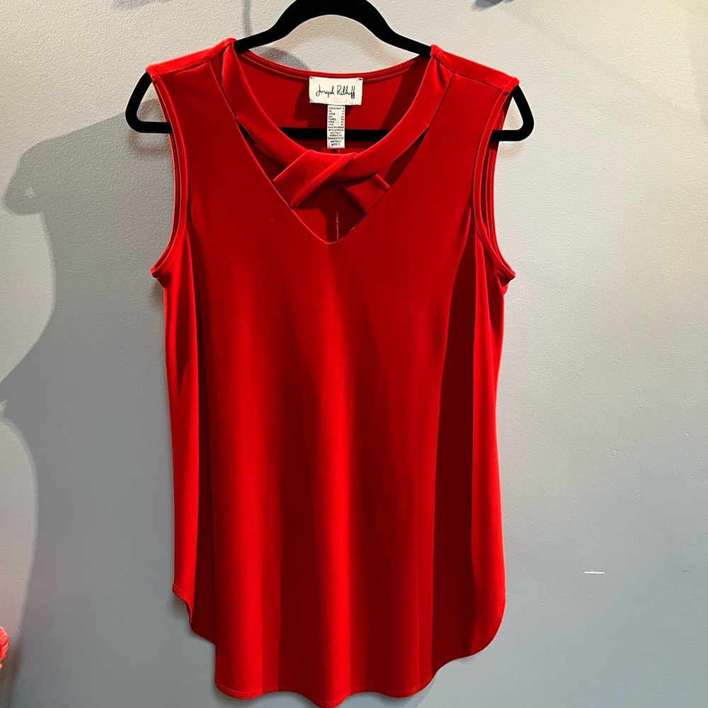 Joseph Ribkoff Vivid Red Sleeveless Blouse size 8